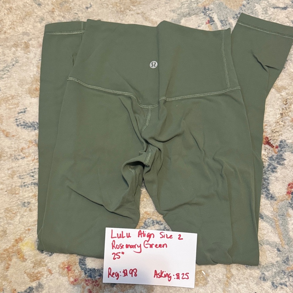 lululemon Align Rosemary Green 25” size 2 Leggings